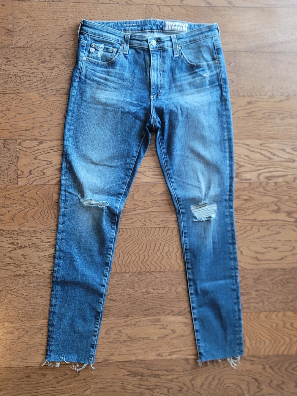 AG Adriano Goldschmied Jeans Legging Ankle Distressed Size 29